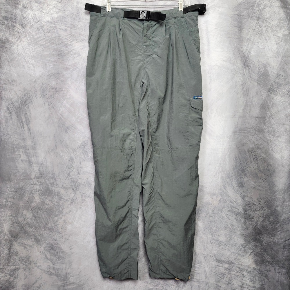 Vintage ExOfficio Cargo Pants Mens Large Gray Nylon Hiking Quick Dry Travel 90s